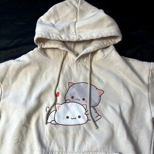 Kawaii Cats Sharing Love Unisex Hoodie Size Small
